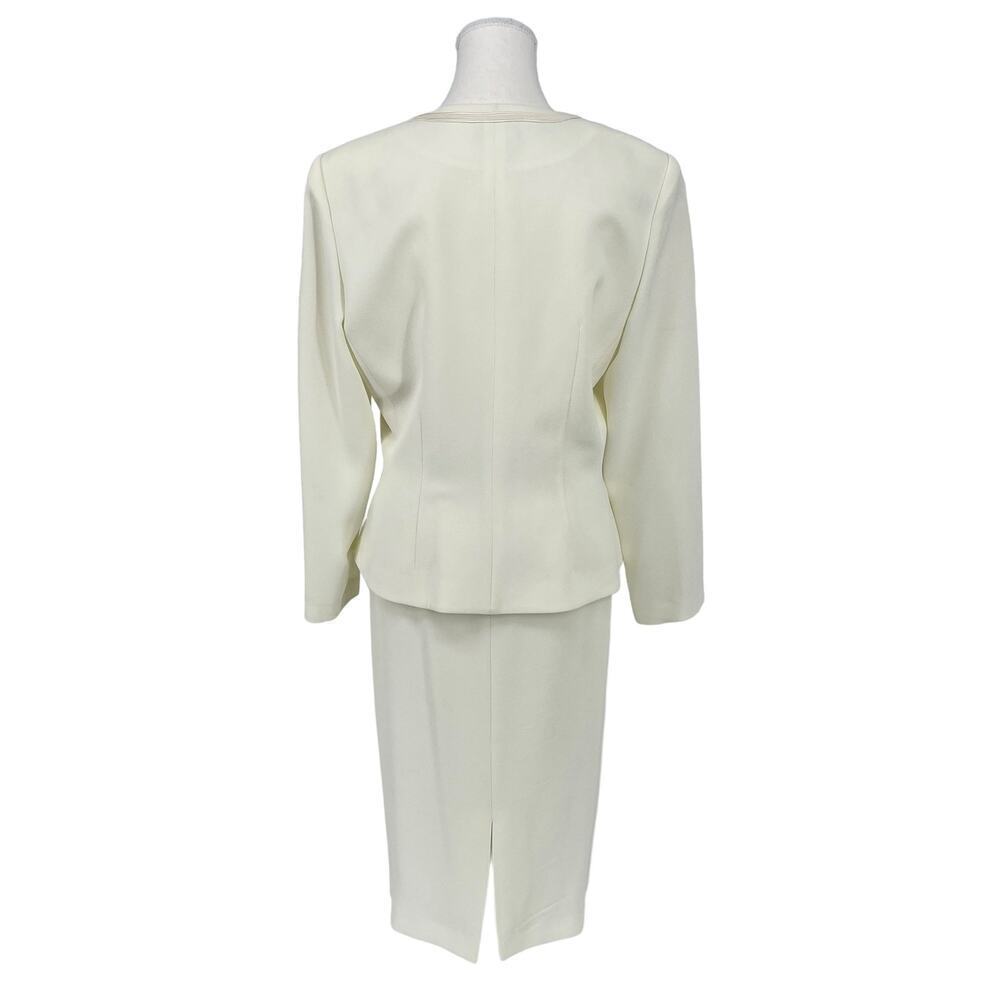 Vintage Adrianna Papell Skirt & Top Set Embroidered White‎ 8 - Picture 3 of 12